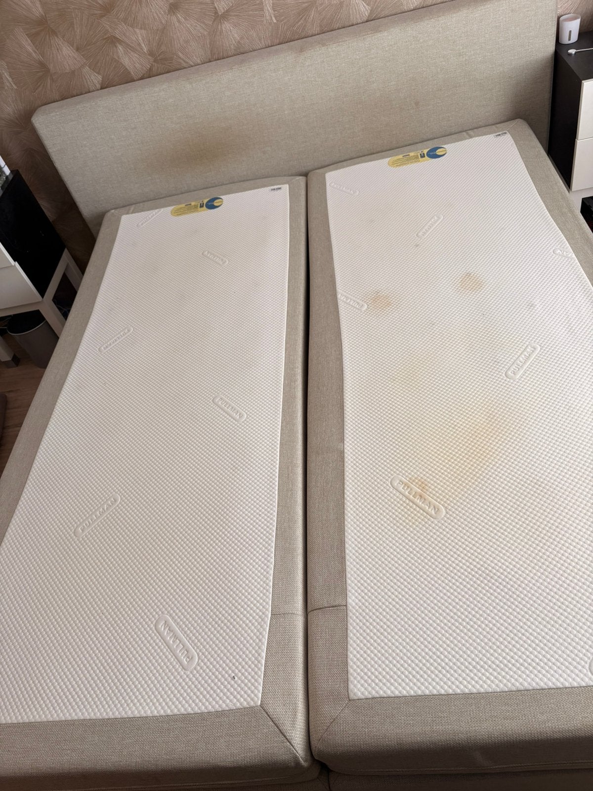 Pullman boxspring 180x220 zonder topper, Ophalen, 210 cm, Tweepersoons, Zo goed als nieuw