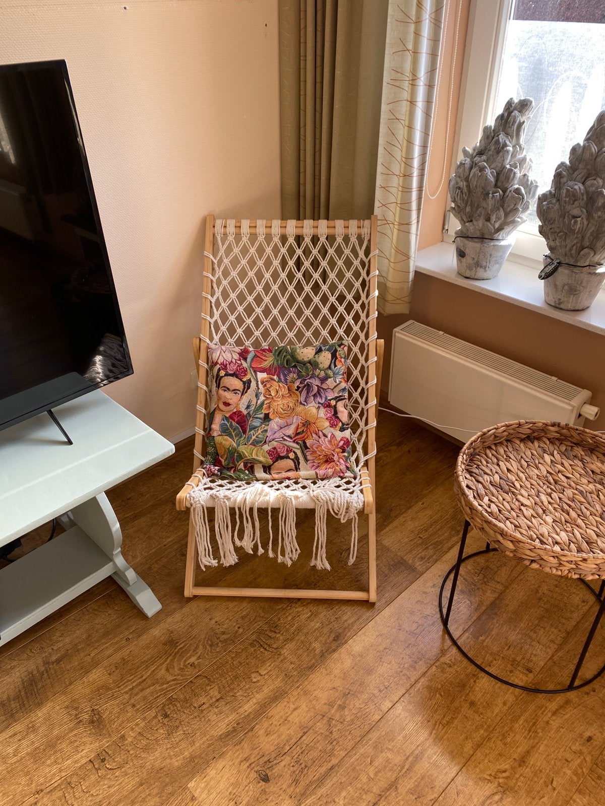 Nieuwe macrame ligstoel, Ophalen, Zo goed als nieuw, Eén