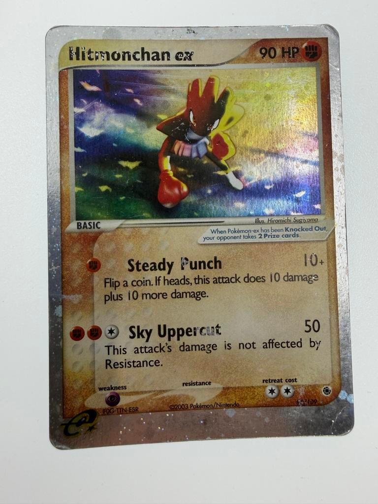 Pokémon Kaart: Hitmonchan ex (Foil, Gebruikt), Ophalen of Verzenden, Gebruikt, Losse kaart, Foil