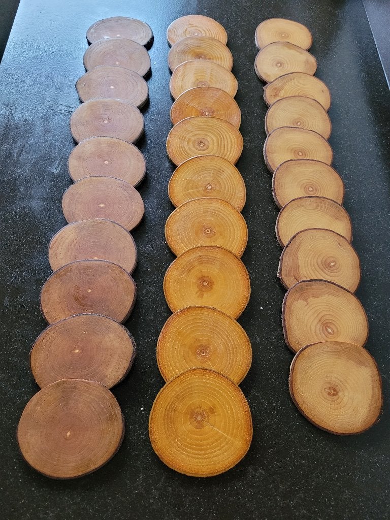 Houten onderzetters - Handgemaakt - 10stks €9, Hout, Glasonderzetter, Nieuw, Handgemaakt