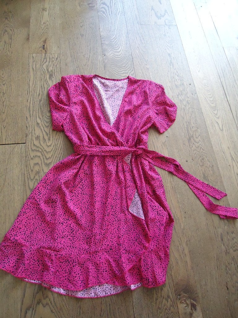 z.g.a.n. roze/zwart gestippeld Shein jurkje XL, Kleding | Dames, Jurken, Maat 46/48 (XL) of groter, Ophalen of Verzenden, Zo goed als nieuw