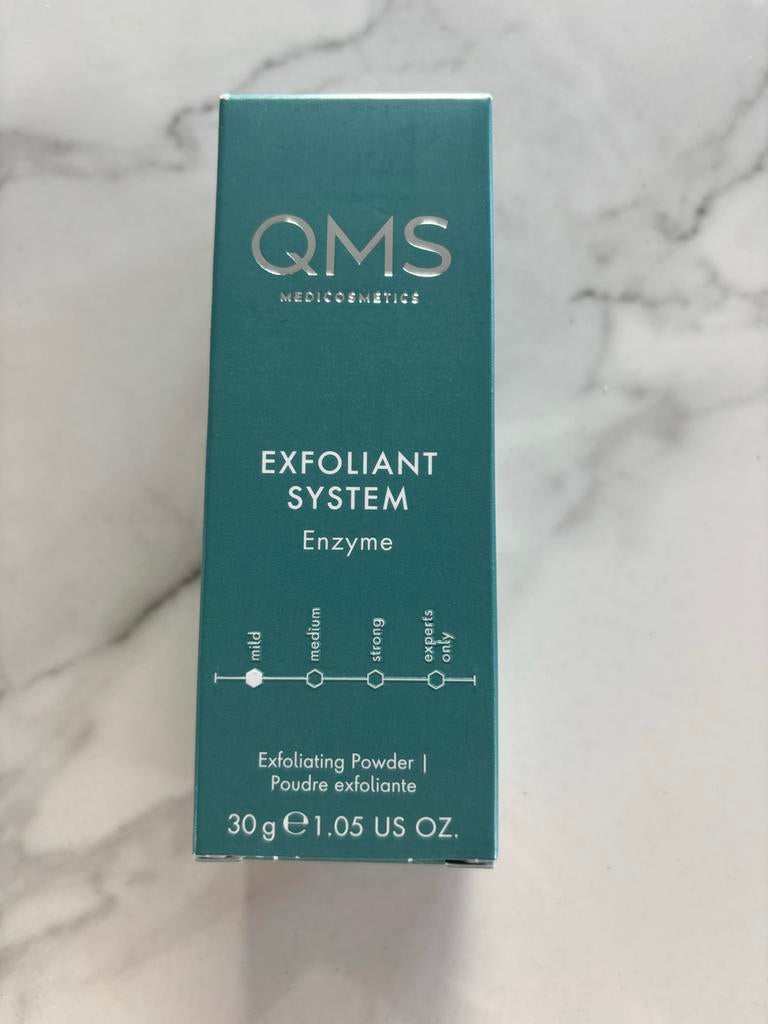 QMS Exfoliant System Enzyme Exfoliating Powder 30g, Ophalen of Verzenden, Nieuw, Gehele gezicht, Reiniging