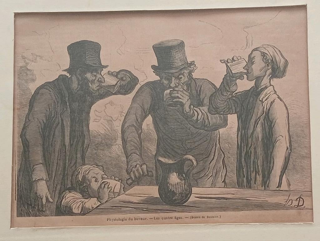 Honore Daumier De Drinkers, Ophalen of Verzenden