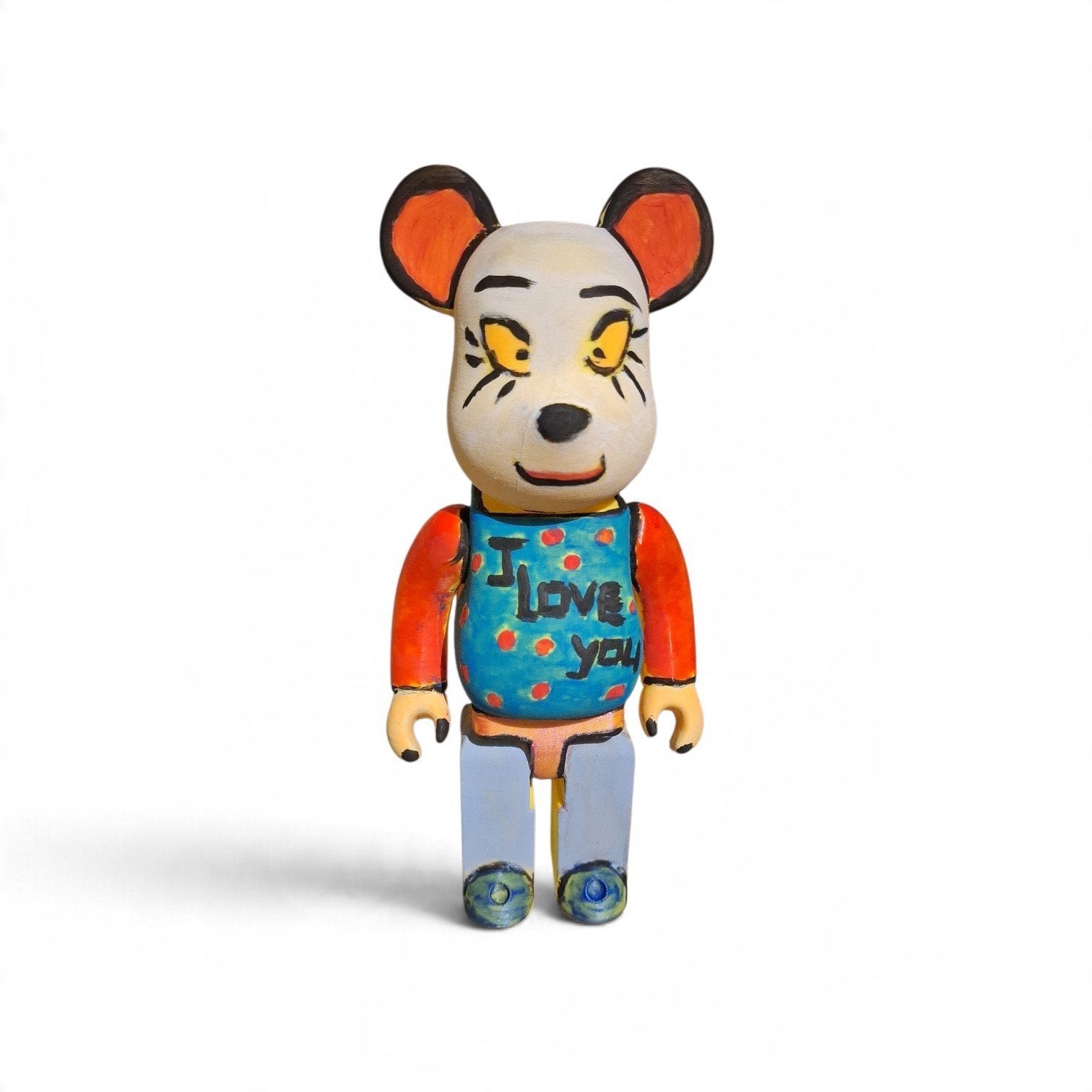 Handgemaakte "I Love You" Be@rbrick muis figuur, Ophalen of Verzenden, Zo goed als nieuw