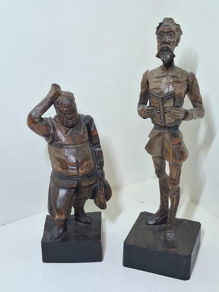 Handgesneden Vintage Don Quijote en Sancho Panza OURO Artesa, Antiek en Kunst, Ophalen of Verzenden