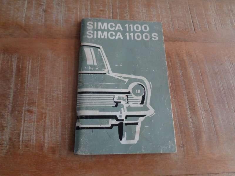Simca 1100 - 1100 S - Handleiding Instructieboek Nederlands, Verzenden
