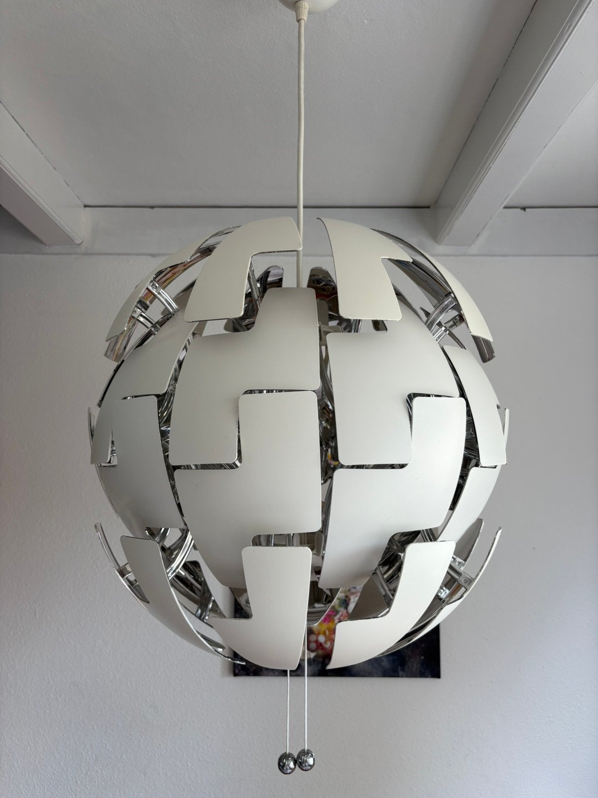 IKEA ps 2014 Hanglamp, wit/zilverkleur, 52 cm, Ophalen, Zo goed als nieuw