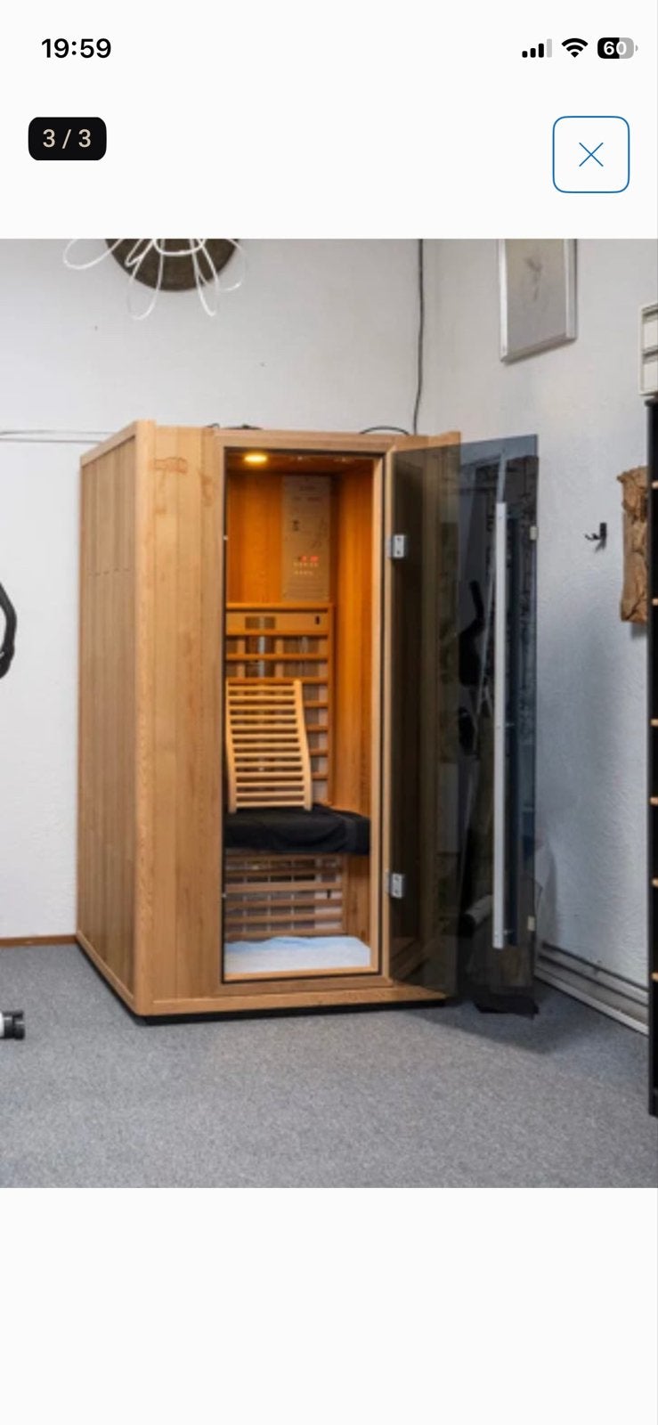 Infrarood sauna - 1 persoon van I-CABIN, FSIR INTENSE, Sport en Fitness, Sauna, Ophalen, Zo goed als nieuw, Infrarood, Complete sauna