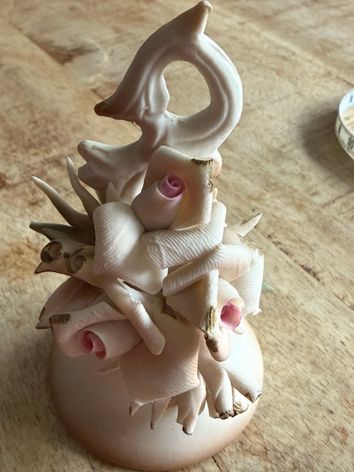 Capodimonte Tafelbel met Rozen - Handgemaakt Porselein, Ophalen