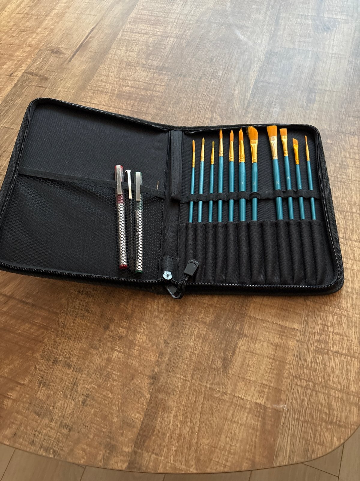 Penselenset in etui - diverse maten en types, Ophalen of Verzenden, Zo goed als nieuw, Penseel of Kwast