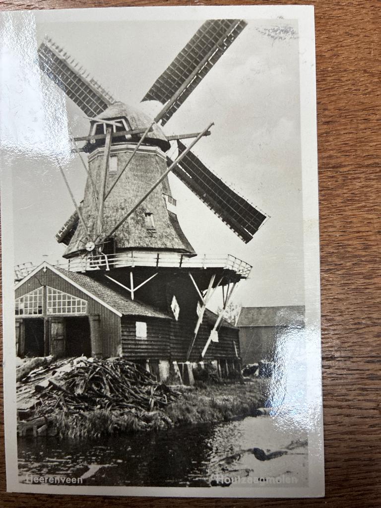 Ansichtkaart Heerenveen molen, Verzenden, 1940 tot 1960, Gelopen, Friesland
