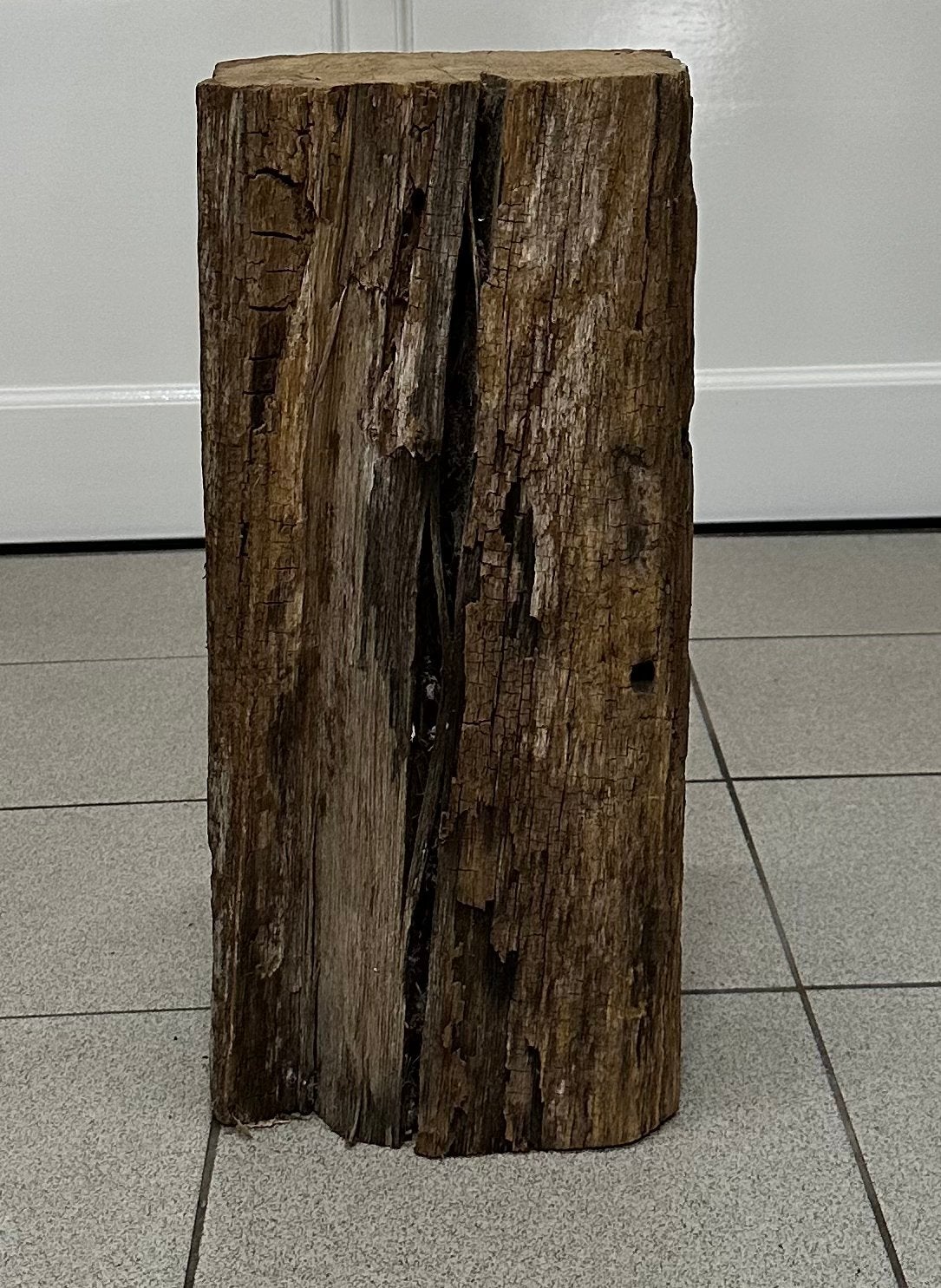 Robuuste houten zuil 50 cm hoog, Ophalen, Gebruikt