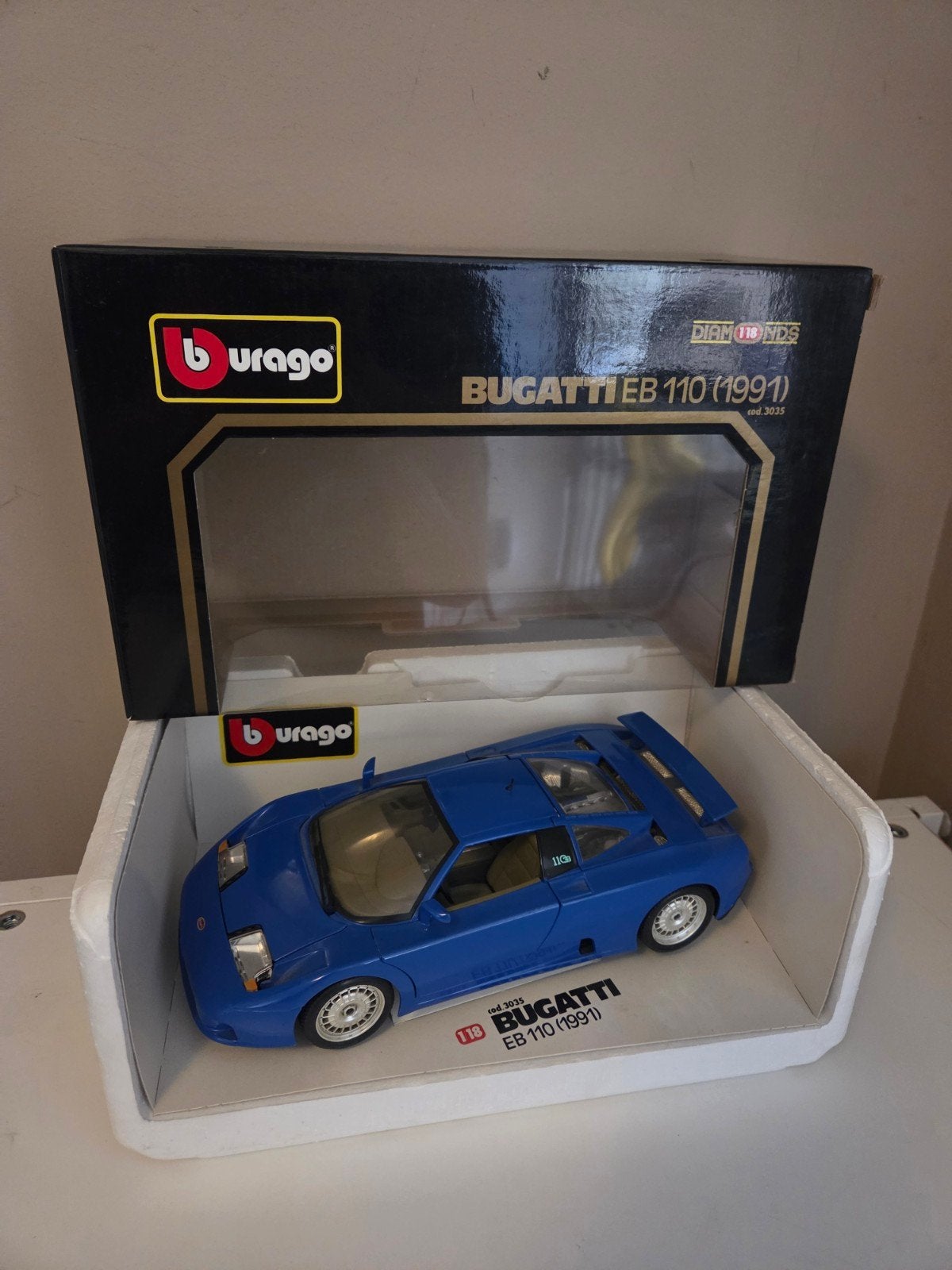 Bburago Bugatti EB 110 (1991) - Made in Italy, Ophalen of Verzenden, Bburago