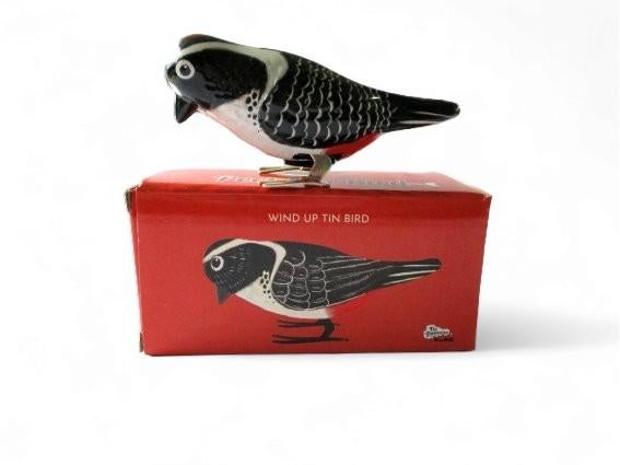 Opwindbaar vogeltje van blik, zwart, Ophalen of Verzenden