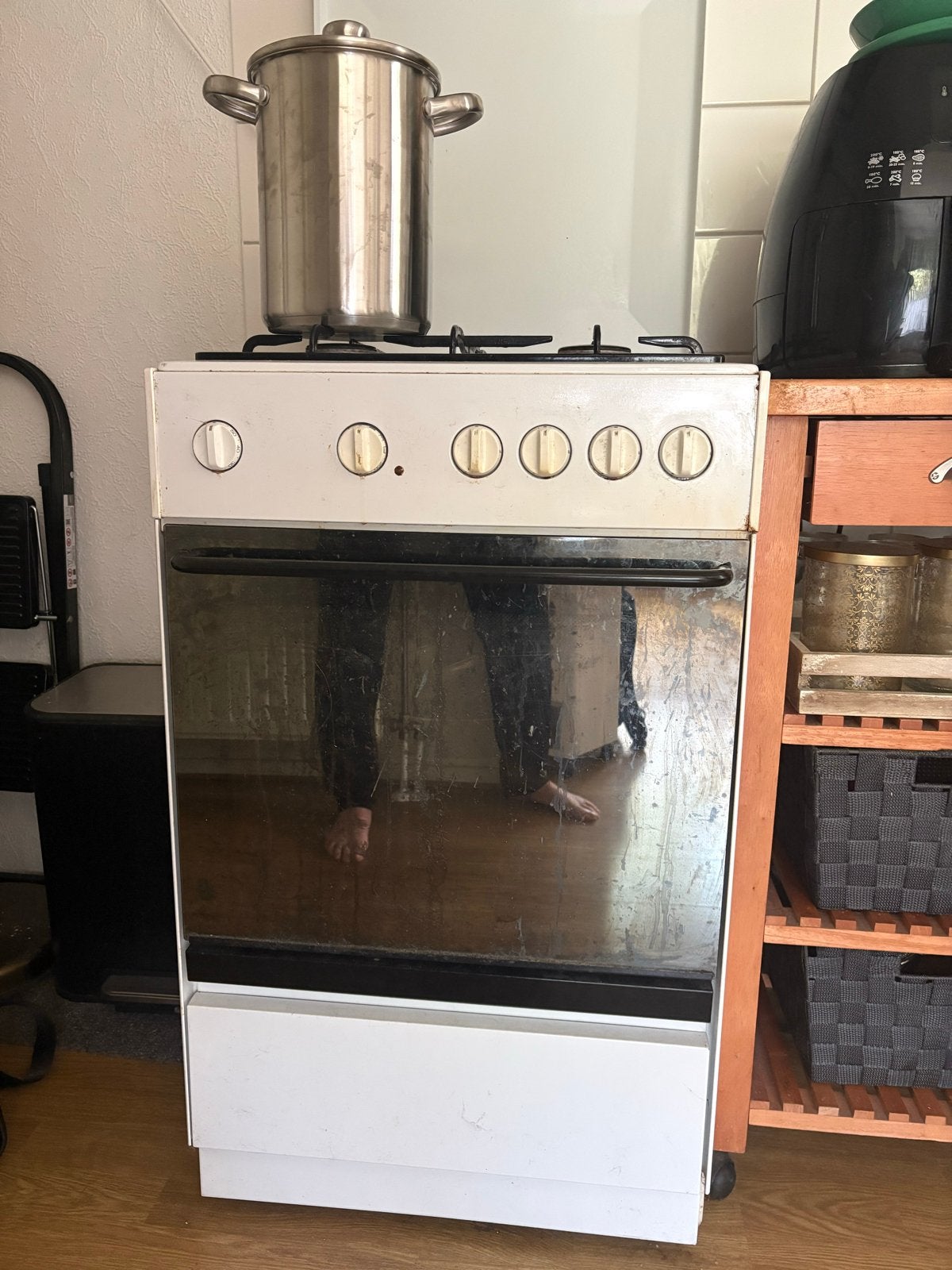 Vrijstaand gasfornuis met oven - Gebruikt, Ophalen, Gebruikt, 60 cm of meer, Grill