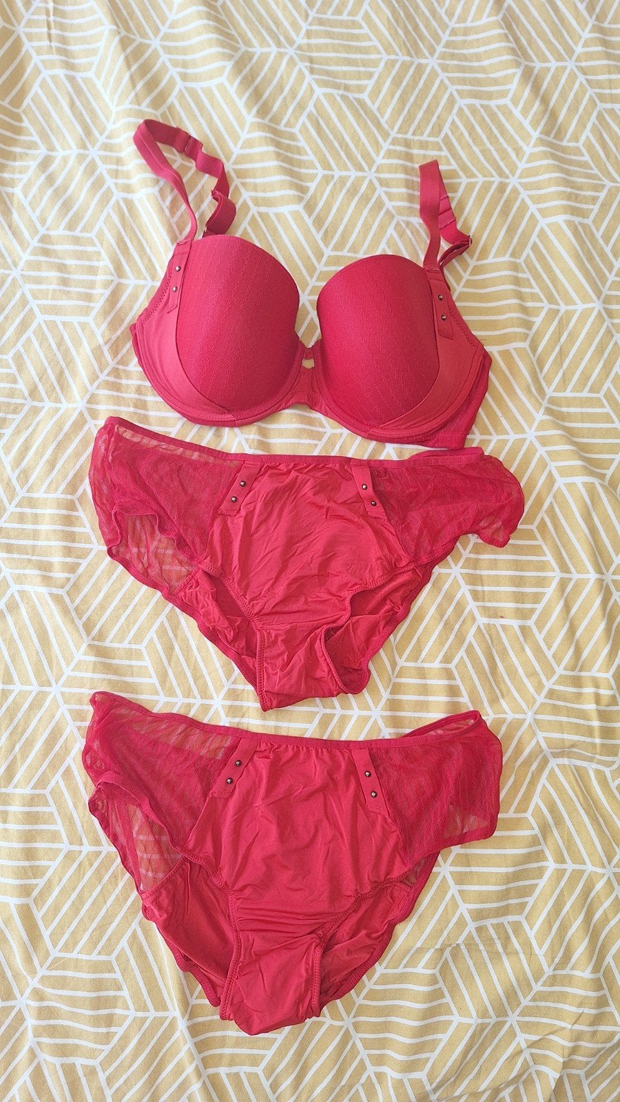 After Eden set BH75F en 2 slips XXL, After Eden, Verzenden, Rood, Setje