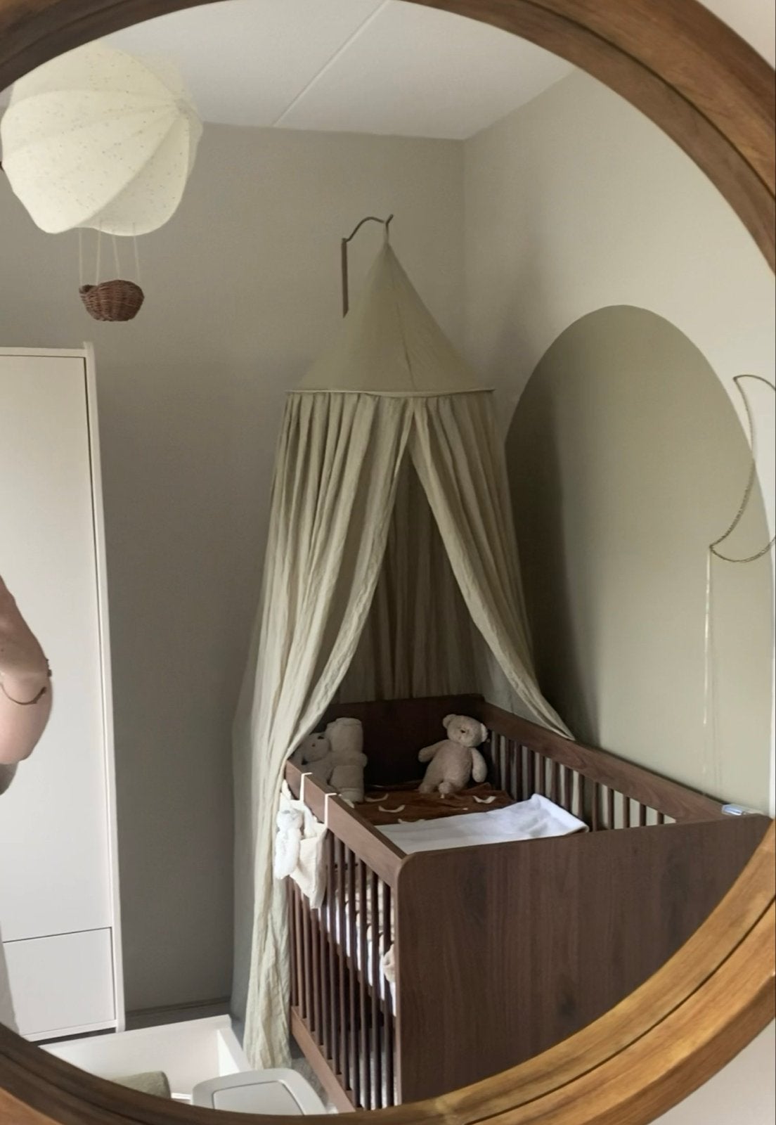 Klamboe Jollein olive green met gouden piekstok, Ophalen, Groen, Jollein, Inclusief standaard
