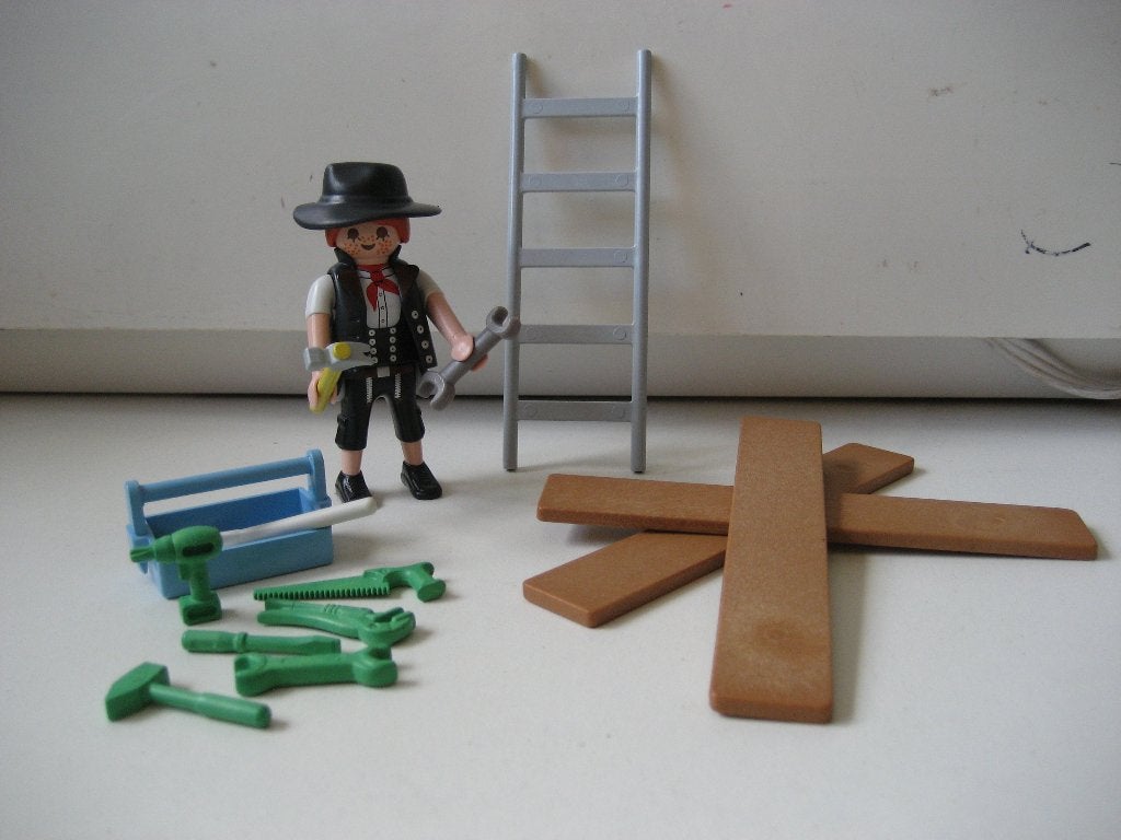 playmobil klusser met gereedschap, Ophalen of Verzenden, Zo goed als nieuw
