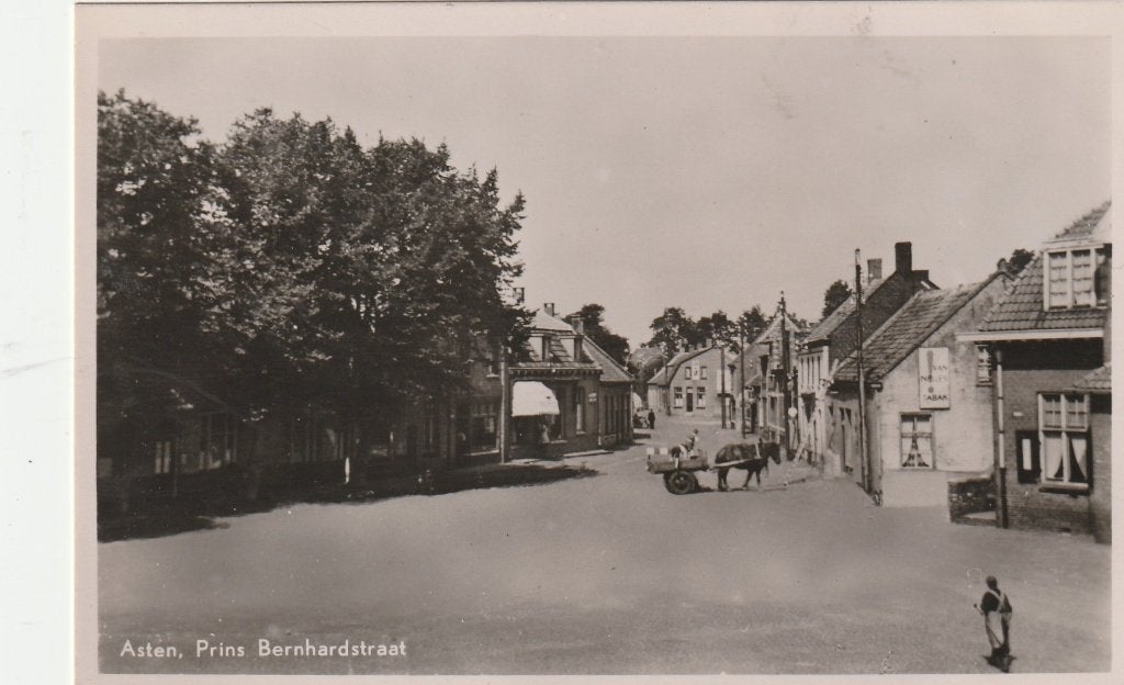 Asten (N.Br.) - Prins Bernhardstraat, ca. 1950., Ophalen of Verzenden, 1940 tot 1960, Ongelopen, Noord-Brabant