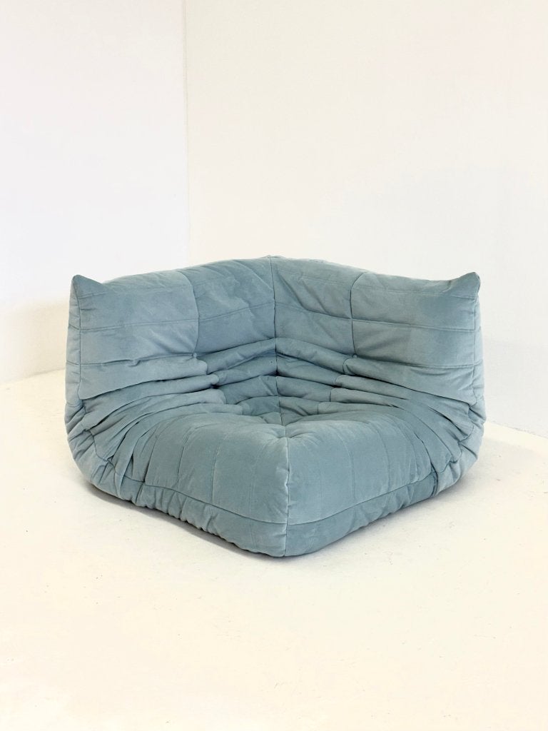 Ligne Roset Togo hoekelement 1-zit in lichtblauw, Ophalen, -, 100 tot 125 cm, -