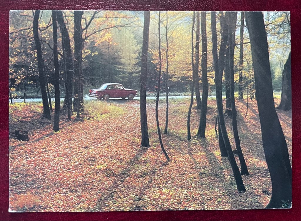 originele reclame ansichtkaart van VW 1600 (ponton) ., Verzenden, 1960 tot 1980, Voertuig
