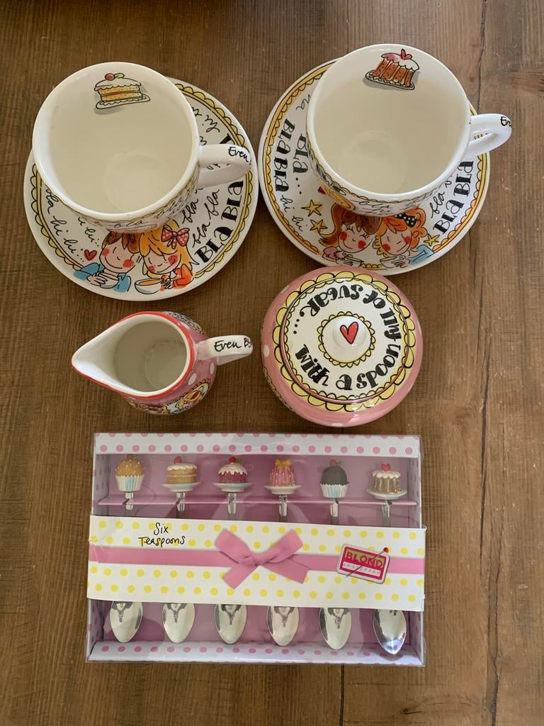 Blond Amsterdam servies set en theelepels, Huis en Inrichting, Keuken | Servies, Gebruikt, Compleet servies, Blond Amsterdam, Aardewerk