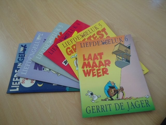 Liefde en geluk, Gerrit de Jager. Complete serie strips, Boeken, Complete serie of reeks, Ophalen of Verzenden, Zo goed als nieuw