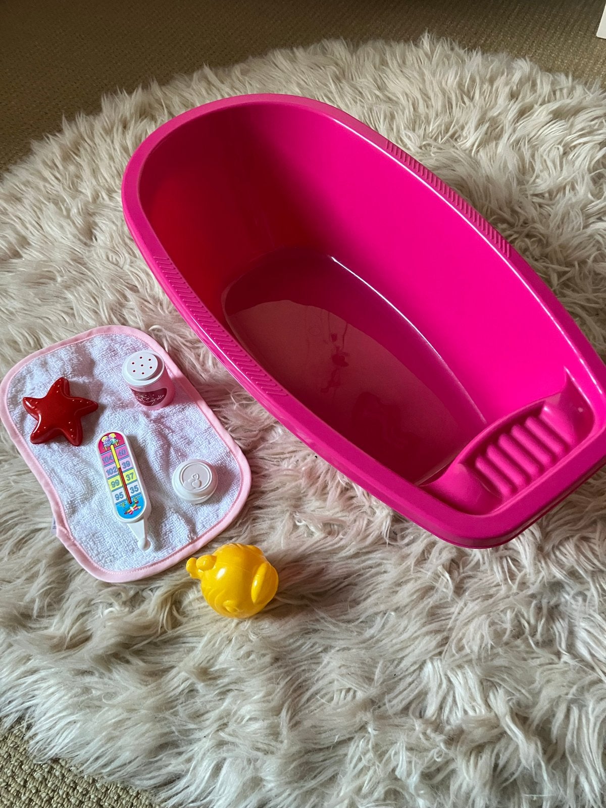 Roze poppen babybadje met accessoires, Ophalen, Gebruikt, Badje, Overige merken