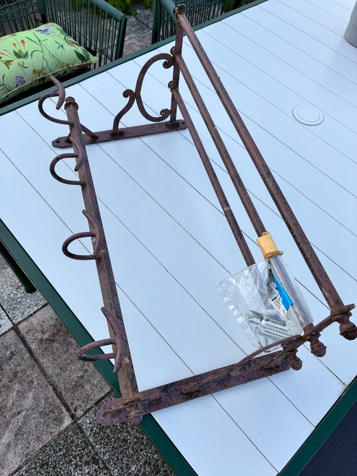 Antiek Brocante Kapstok - Mooi Verouderd Metaal, Antiek en Kunst, Ophalen