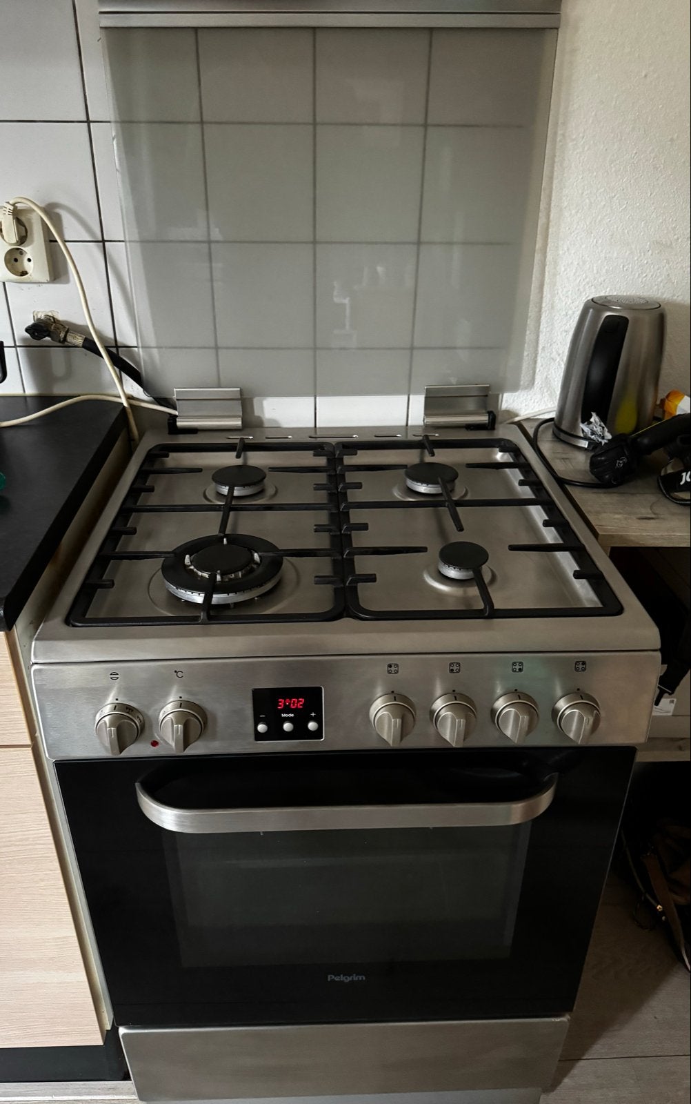 Pelgrim gasfornuis 60x60 cm met oven, Witgoed en Apparatuur, Fornuizen, Ophalen, Gebruikt, 60 cm of meer, 4 kookzones