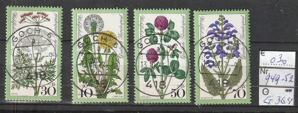 Bund Weidebloemen Michel 949-52 Nr.G364g, Verzenden, BRD, Gestempeld