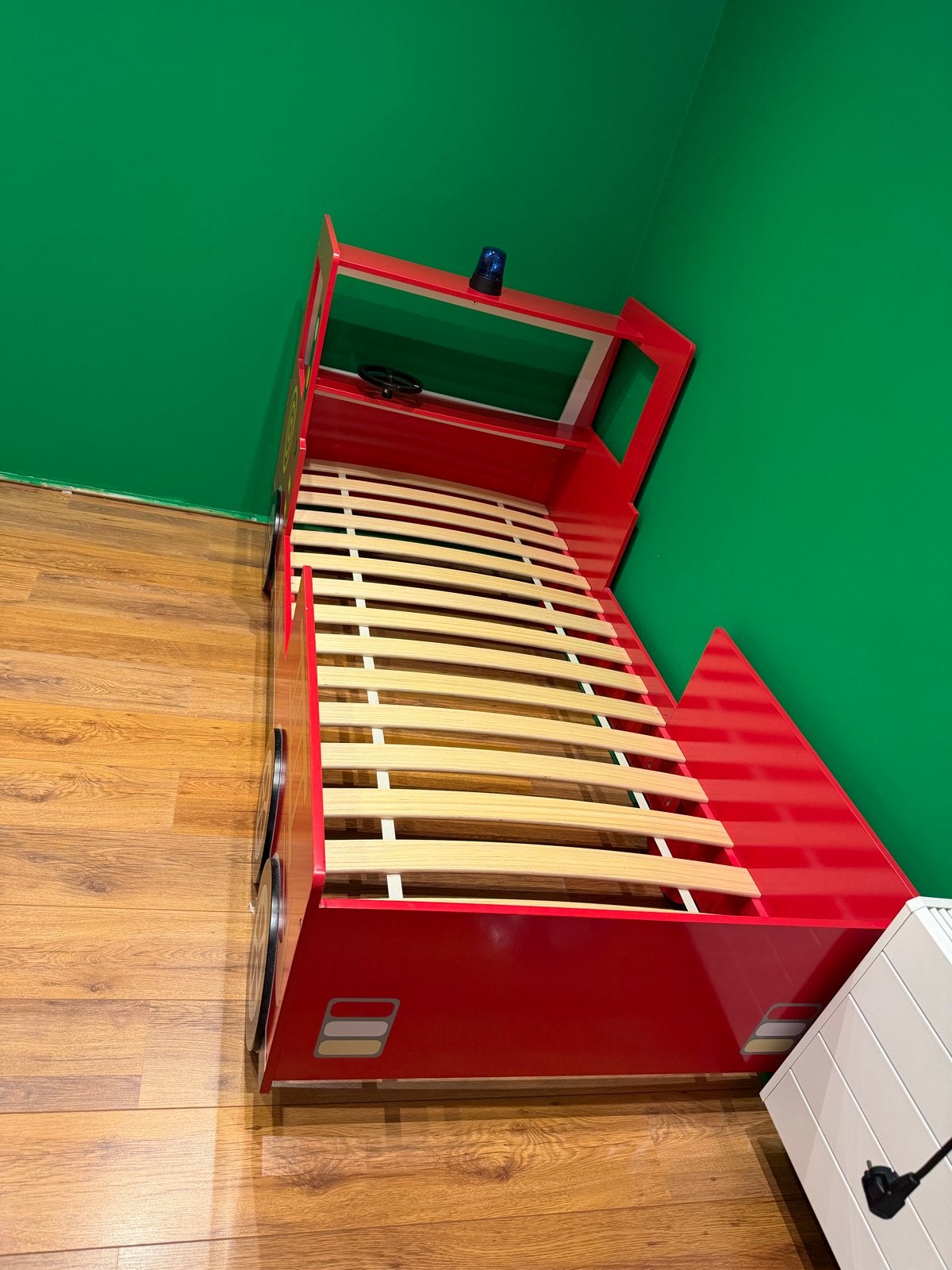 Brandweerbed voor kinderen, Ophalen, 85 tot 100 cm, Zo goed als nieuw, Lattenbodem