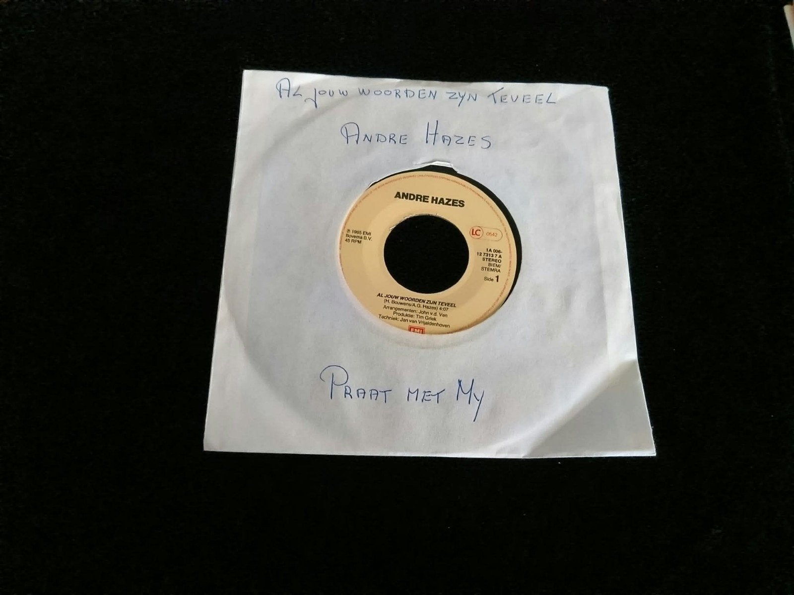 André Hazes - Al Jouw Woorden Zijn Teveel / Praat Met My, Cd's en Dvd's, Gebruikt, 7 inch, Ophalen of Verzenden, EP