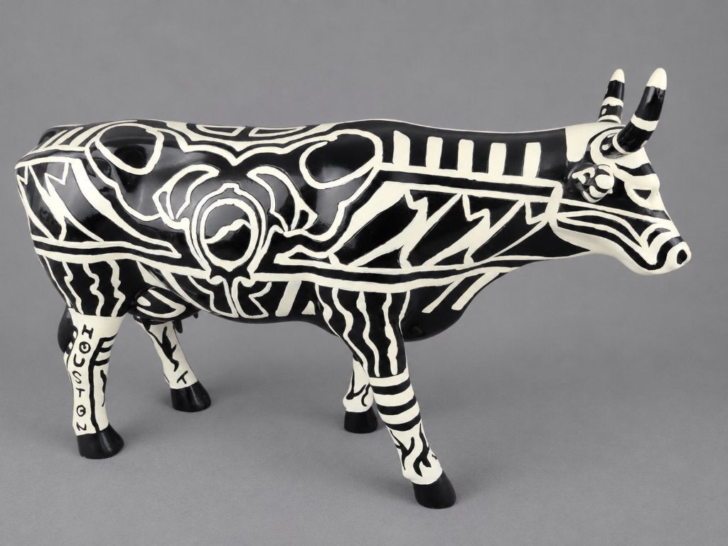 CowParade / Cow Parade Koe "Tatooed Bovine" LARGE, Ophalen of Verzenden, Beeld, Meerkleurig, Handgemaakt