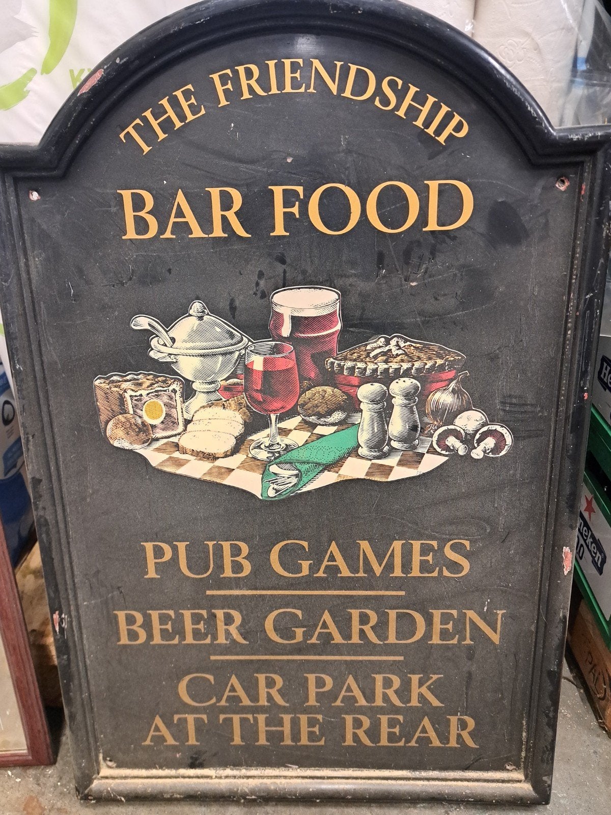 Vintage 'The Friendship' Bar Food Pub Games Bord, Ophalen, Overige stijlen, Kunststof, Pub