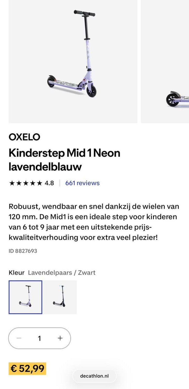 Mooie meisjes step, Ophalen of Verzenden, Zo goed als nieuw, Gewone step