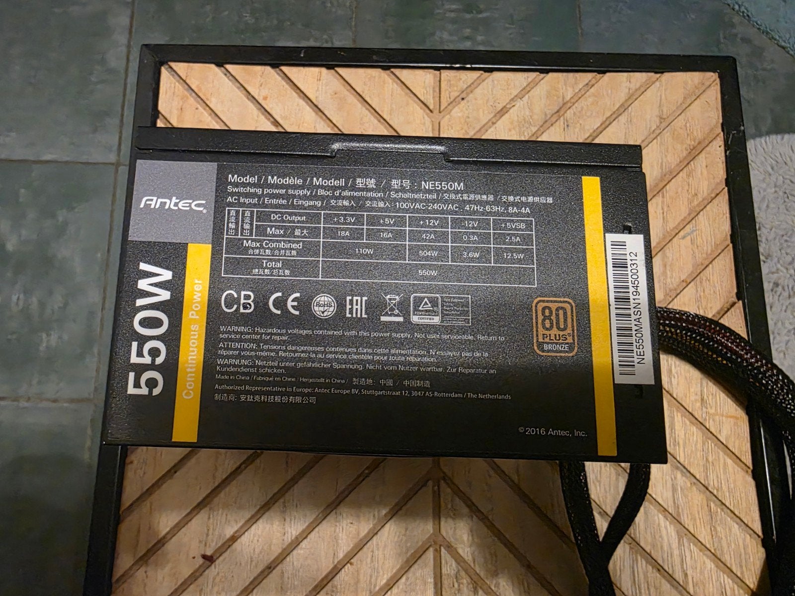 Antec NE550M 550W Voeding (PSU) - Modulair, Ophalen of Verzenden