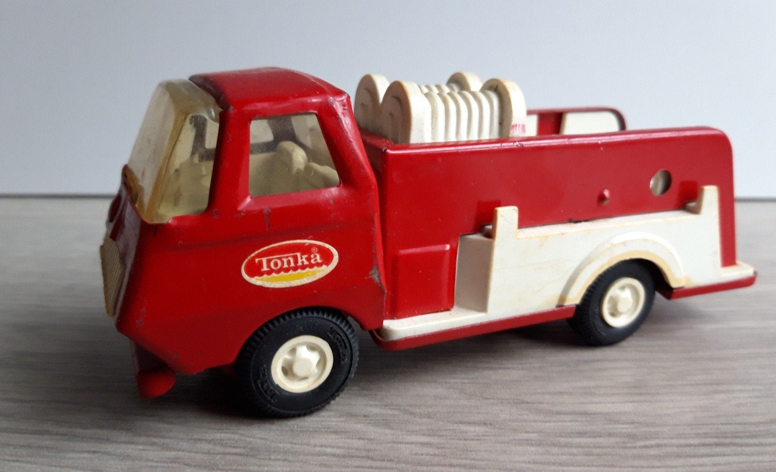 Vintage Tonka Red Diecast Metal Brandweer USA, Ophalen of Verzenden, Gebruikt