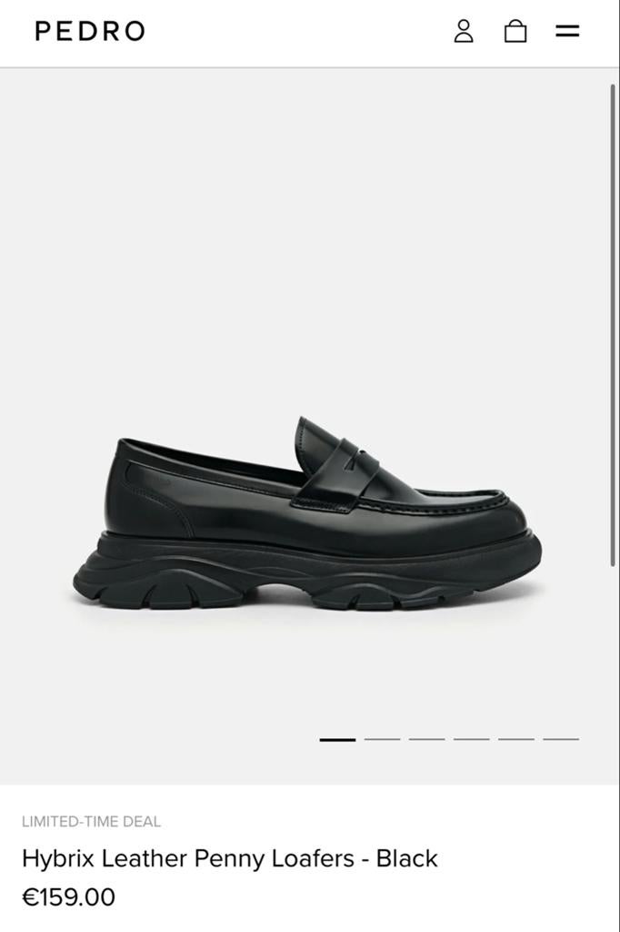 Pedro Hybrix Leren Penny Loafers - Zwart (Nieuw), Kleding | Heren, Ophalen of Verzenden, Nieuw, Zwart, Loafers