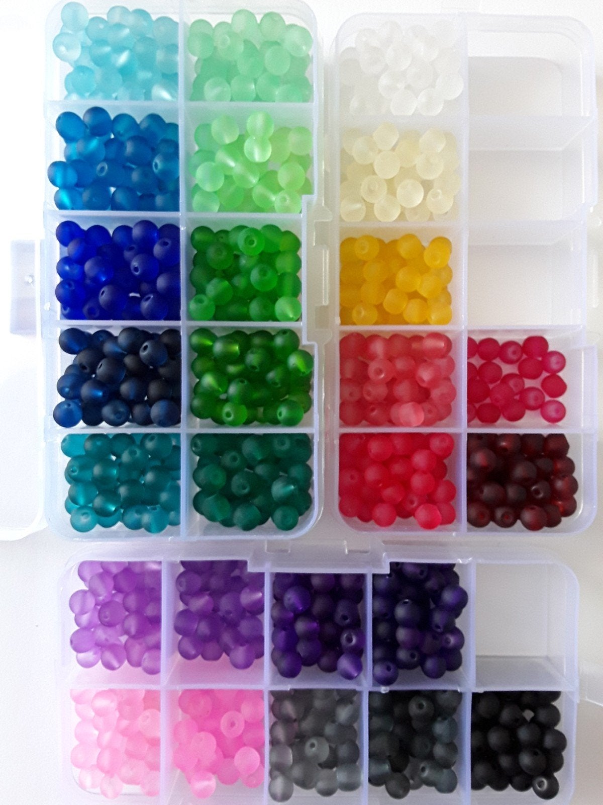 Heel veel nieuwe matte glas kralen, Hobby en Vrije tijd, Ophalen of Verzenden, Nieuw, Kraal