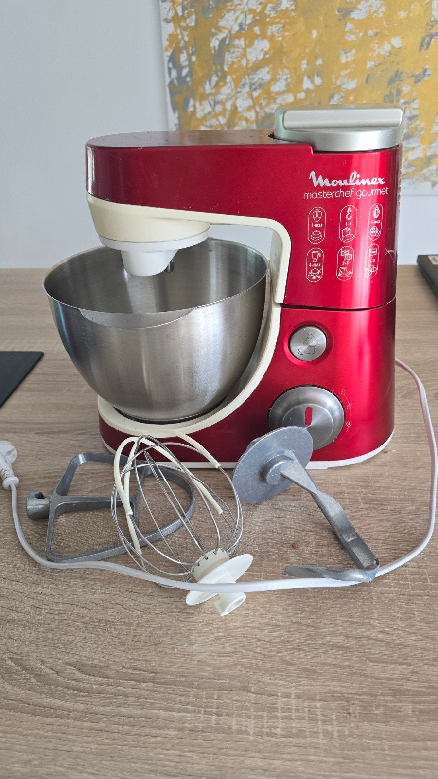Moulinex Masterchef Gourmet Keukenmachine Rood, Witgoed en Apparatuur, 3 tot 4 liter, Ophalen of Verzenden, Gebruikt, 3 snelheden of meer