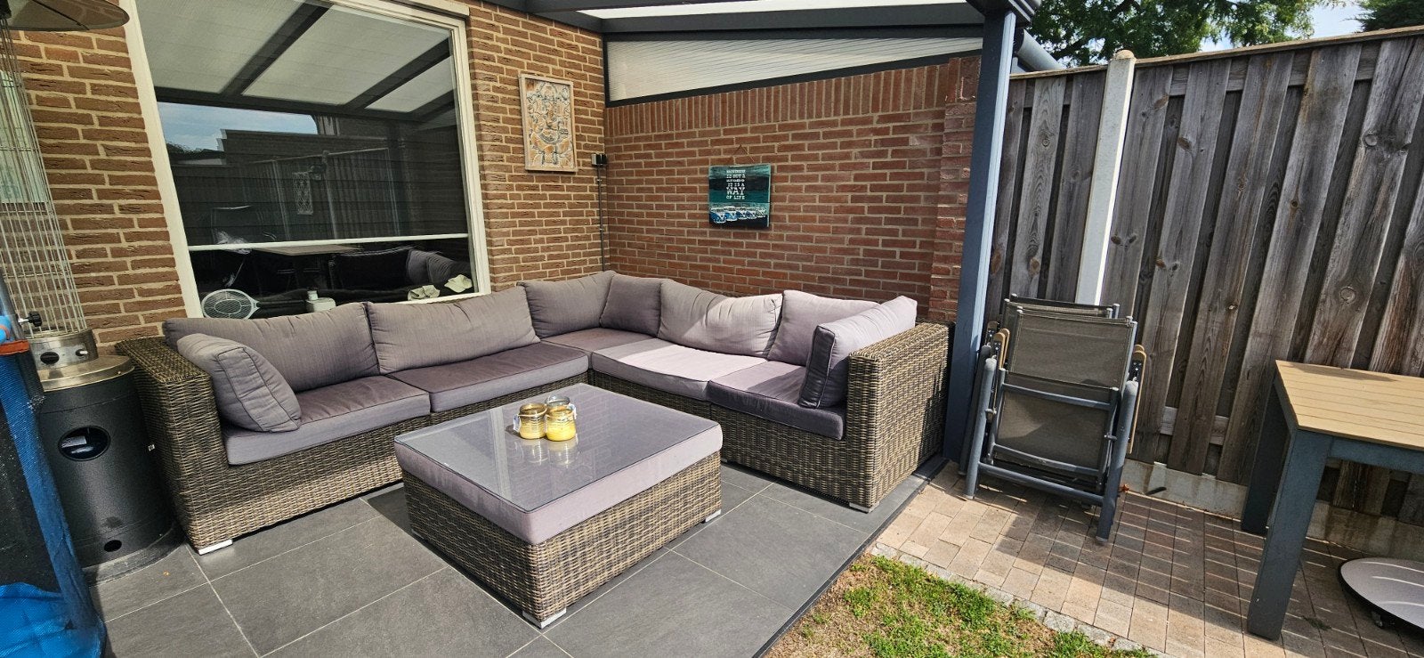 loungeset, Ophalen, 5 zitplaatsen, Kunststof, Gebruikt