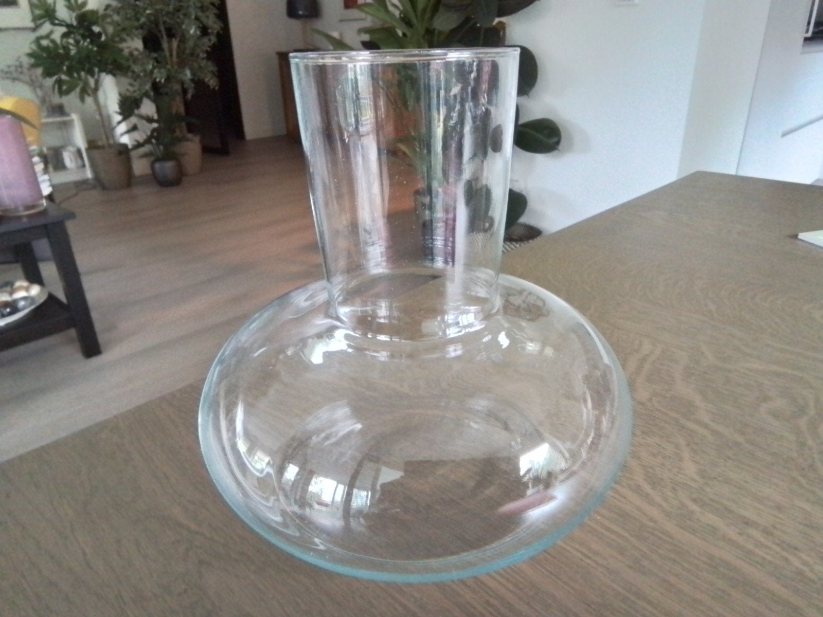 VINTAGE BOLVAAS - TUBE VAAS - LEERDAM? SCANDINAVISCH?, Ophalen of Verzenden