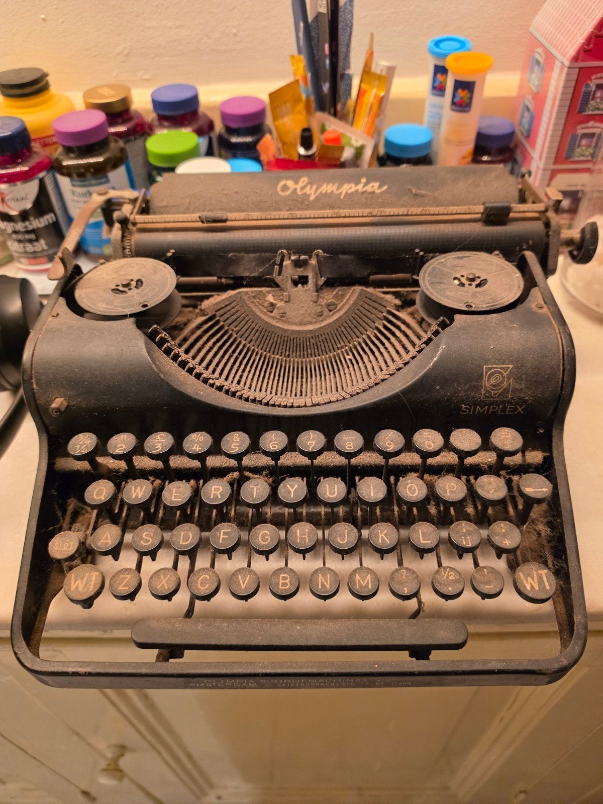 Zeldzame Antieke Olympia Simplex Typemachine (ca. 1930s) – M, Diversen, Typemachines, Ophalen