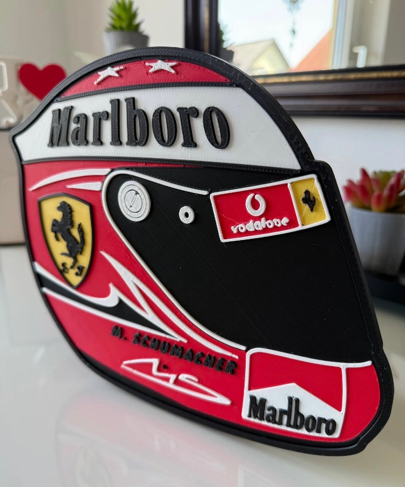 Michael Schumacher F1 Helm Replica Plaat - Ferrari Marlboro, Ophalen of Verzenden, Nieuw