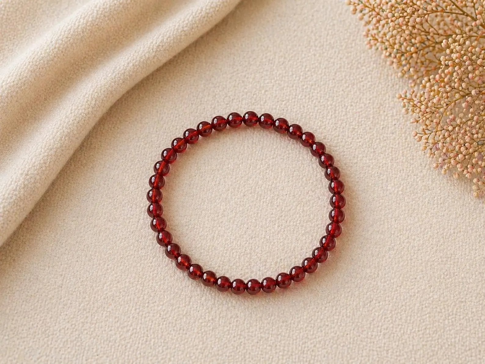 Kogelarmband 4mm Carneool, Overige materialen, Nieuw, Ophalen of Verzenden, Met edelsteen