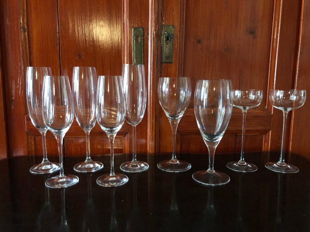 Set kristallen glazen Schott Zwiesel 9 delig, Ophalen of Verzenden, Gebruikt, Kristal, Glas of Glazen