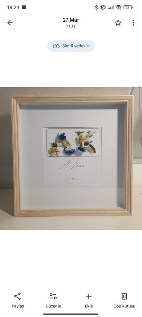 Uniek Handgemaakt Geboortecadeau of schilderij, Minder dan 50 cm, Oorspronkelijke maker, Nieuw, Ophalen of Verzenden