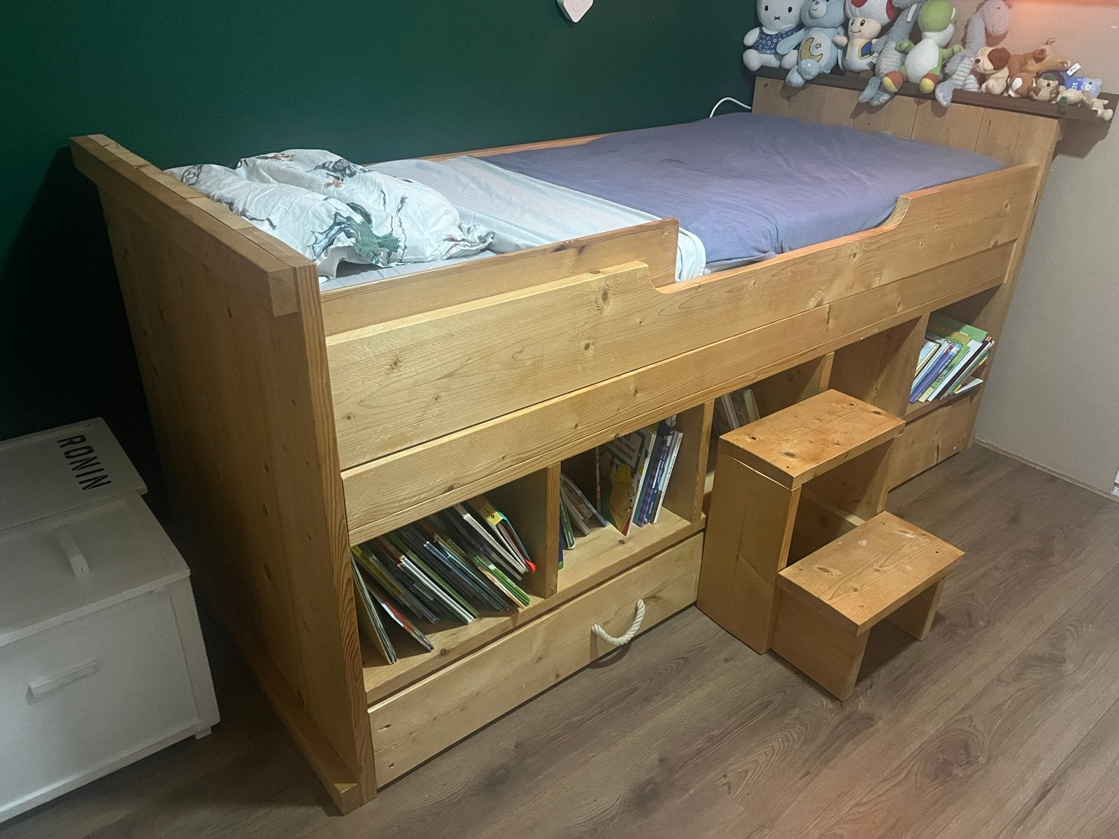 Gratis perfecte staat Halfhoogslaper 90x200 Steigerhout, Ophalen, Gebruikt, 90 cm, Eenpersoons