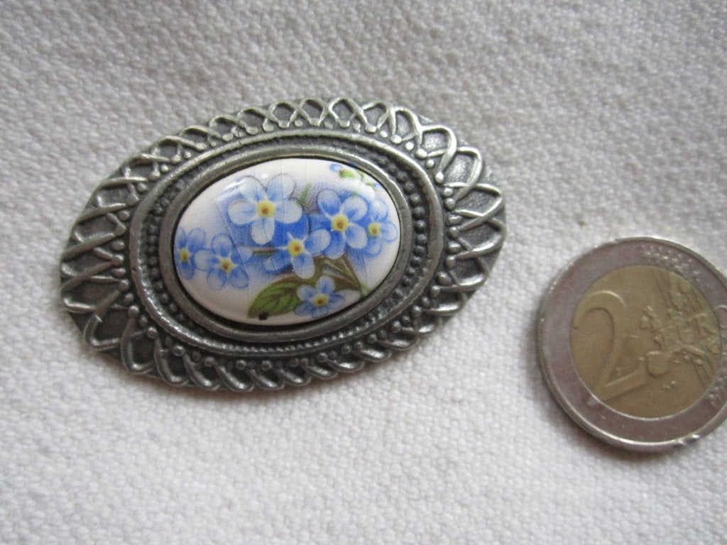 33.  Oude broche, tin, Ophalen, Overige materialen, Broche
